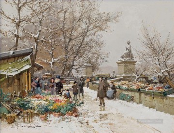 Eugene Galien Laloue Painting - Paris Un coin de quai Galien Eugene